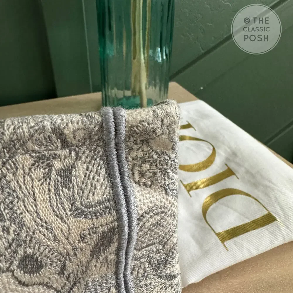 EUC Christian Dior Book Tote Toile De Jouy Ecru Gray Medium